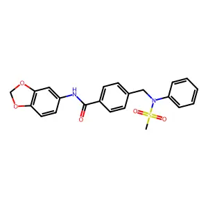 N-(1,3-benzodioxol-5-yl)-4-[(N-methylsulfonylanilino)methyl]benzamide structure