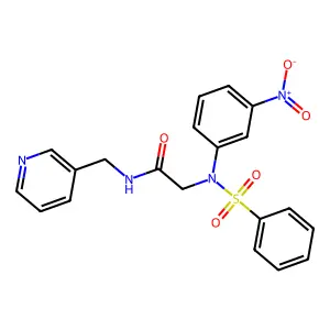 2-[N-(benzenesulfonyl)-3-nitroanilino]-N-(pyridin-3-ylmethyl)acetamide structure