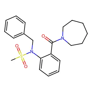 N-[2-(azepan-1-ylcarbonyl)phenyl]-N-benzylmethanesulfonamide structure