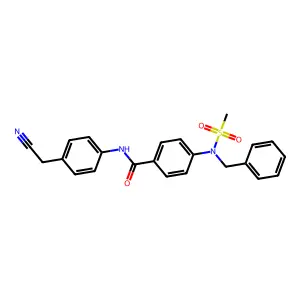4-[benzyl(methylsulfonyl)amino]-N-[4-(cyanomethyl)phenyl]benzamide structure