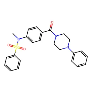 N-methyl-N-[4-(4-phenylpiperazine-1-carbonyl)phenyl]benzenesulfonamide structure
