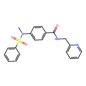 4-[benzenesulfonyl(methyl)amino]-N-(pyridin-2-ylmethyl)benzamide structure
