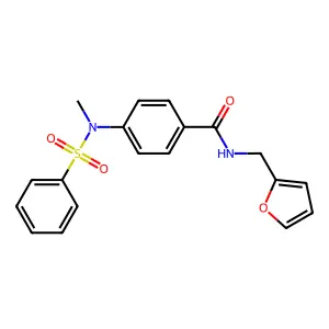 4-[benzenesulfonyl(methyl)amino]-N-(furan-2-ylmethyl)benzamide structure