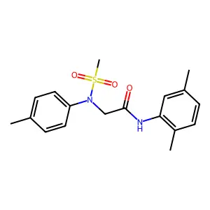 N-(2,5-dimethylphenyl)-2-(4-methyl-N-methylsulfonylanilino)acetamide structure
