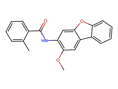 N-(2-methoxydibenzo[b,d]furan-3-yl)-2-methylbenzamide structure