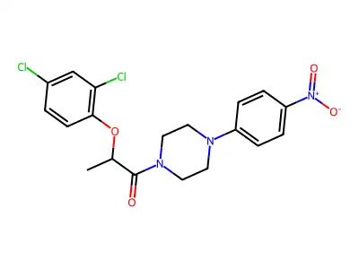 2-(2,4-Dichlorophenoxy)-1-[4-(4-nitrophenyl)piperazin-1-yl]propan-1-one structure