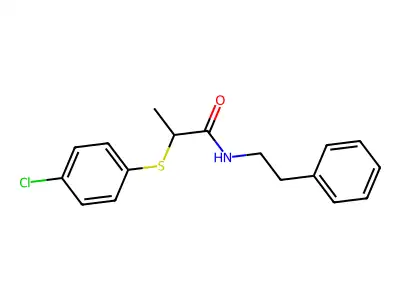 2-[(4-chlorophenyl)sulfanyl]-N-(2-phenylethyl)propanamide structure