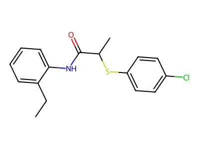 2-[(4-chlorophenyl)sulfanyl]-N-(2-ethylphenyl)propanamide structure