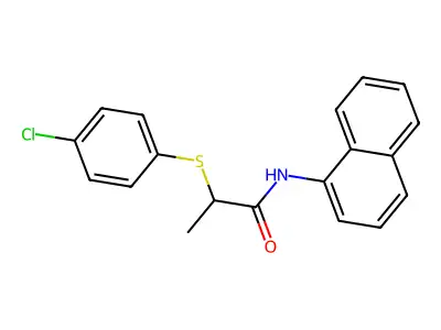 2-(4-chlorophenyl)sulfanyl-N-naphthalen-1-ylpropanamide structure