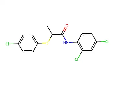 2-(4-chlorophenyl)sulfanyl-N-(2,4-dichlorophenyl)propanamide structure