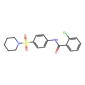 2-chloro-N-(4-piperidin-1-ylsulfonylphenyl)benzamide structure