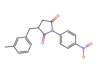 3-[(3-Methylphenyl)methyl]-1-(4-nitrophenyl)pyrrolidine-2,5-dione structure