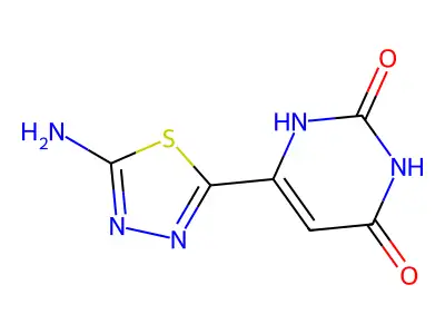 6-(5-amino-1,3,4-thiadiazol-2-yl)pyrimidine-2,4(1H,3H)-dione structure