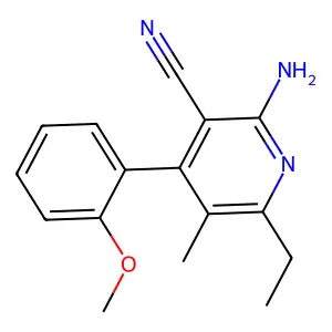 2-Amino-6-ethyl-4-(2-methoxyphenyl)-5-methylnicotinonitrile structure