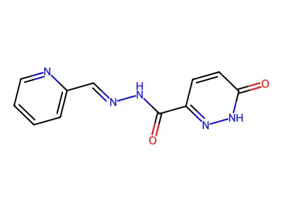 6-oxo-N'-((1E)-(pyridin-2-yl)methylidene)-1,6-dihydropyridazine-3-carbohydrazide structure