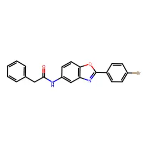 N-[2-(4-bromophenyl)-1,3-benzoxazol-5-yl]-2-phenylacetamide structure