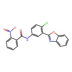 N-[3-(1,3-benzoxazol-2-yl)-4-chlorophenyl]-2-nitrobenzamide structure