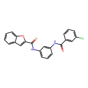 N-[3-[(3-chlorobenzoyl)amino]phenyl]-1-benzofuran-2-carboxamide structure