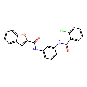 N-[3-[(2-chlorobenzoyl)amino]phenyl]-1-benzofuran-2-carboxamide structure