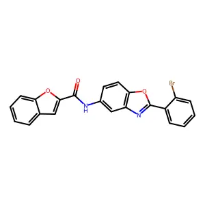 N-[2-(2-bromophenyl)-1,3-benzoxazol-5-yl]-1-benzofuran-2-carboxamide structure