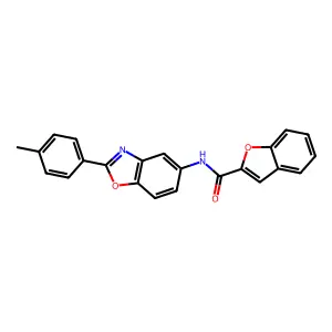 N-[2-(4-methylphenyl)-1,3-benzoxazol-5-yl]-1-benzofuran-2-carboxamide structure