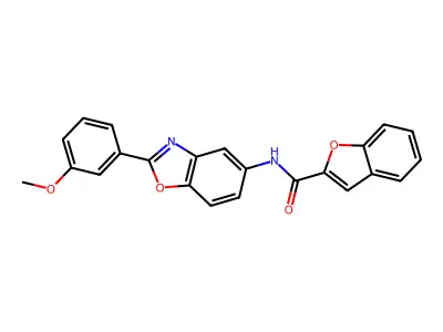 N-[2-(3-methoxyphenyl)-1,3-benzoxazol-5-yl]-1-benzofuran-2-carboxamide structure