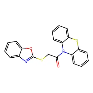 2-(Benzooxazol-2-ylsulfanyl)-1-phenothiazin-10-yl-ethanone structure