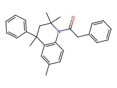2,2,4,6-Tetramethyl-4-phenyl-1-(phenylacetyl)-1,2,3,4-tetrahydroquinoline structure