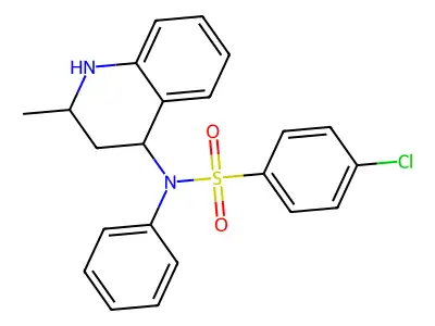 4-chloro-N-(2-methyl-1,2,3,4-tetrahydroquinolin-4-yl)-N-phenylbenzenesulfonamide structure
