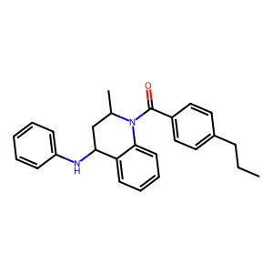 (4-anilino-2-methyl-3,4-dihydro-2H-quinolin-1-yl)-(4-propylphenyl)methanone structure
