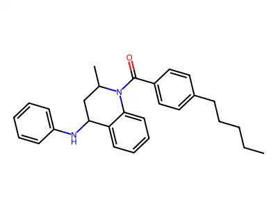 [4-anilino-2-methyl-3,4-dihydro-1(2H)-quinolinyl](4-pentylphenyl)methanone structure