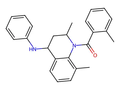 (4-anilino-2,8-dimethyl-3,4-dihydro-2H-quinolin-1-yl)-(2-methylphenyl)methanone structure