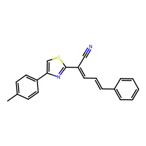 (2Z,4E)-2-[4-(4-methylphenyl)-1,3-thiazol-2-yl]-5-phenylpenta-2,4-dienenitrile structure