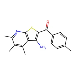 (3-Amino-4,5,6-trimethylthieno[2,3-b]pyridin-2-yl)(4-methylphenyl)methanone structure