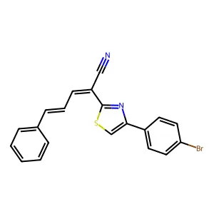 (2Z,4E)-2-[4-(4-bromophenyl)-1,3-thiazol-2-yl]-5-phenylpenta-2,4-dienenitrile structure
