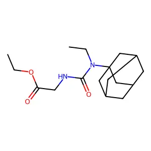 Ethyl (((1-adamantyl(ethyl)amino)carbonyl)amino)acetate structure
