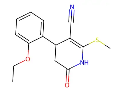 4-(2-ethoxyphenyl)-6-methylsulfanyl-2-oxo-3,4-dihydro-1H-pyridine-5-carbonitrile structure