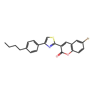 6-Bromo-3-[4-(4-butylphenyl)-1,3-thiazol-2-yl]chromen-2-one structure