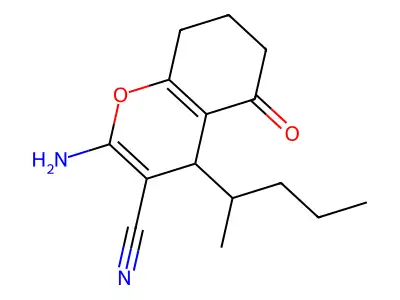 2-Amino-5-oxo-4-pentan-2-yl-4,6,7,8-tetrahydrochromene-3-carbonitrile structure