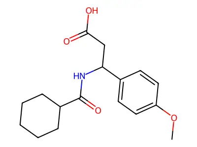 beta-[(Cyclohexylcarbonyl)amino]-4-methoxybenzenepropanoic acid structure
