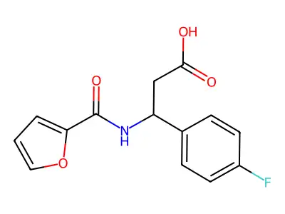 3-(4-Fluorophenyl)-3-[(furan-2-carbonyl)amino]-propionic acid structure