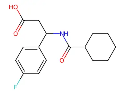 beta-((Cyclohexylcarbonyl)amino)-4-fluorobenzenepropanoic acid structure