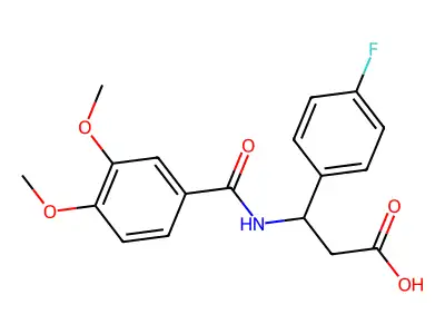 (3S)-3-[(3,4-dimethoxybenzoyl)amino]-3-(4-fluorophenyl)propanoic acid structure