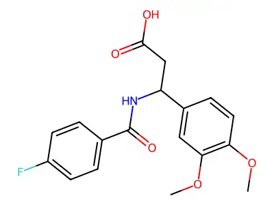 beta-[(4-Fluorobenzoyl)amino]-3,4-dimethoxybenzenepropanoic acid structure