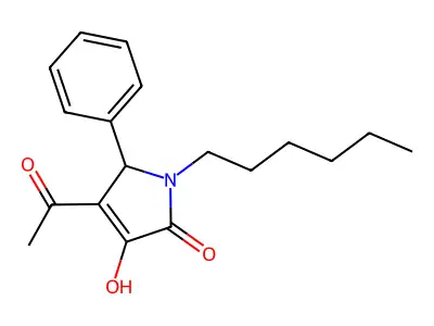 3-acetyl-1-hexyl-4-hydroxy-2-phenyl-2H-pyrrol-5-one structure