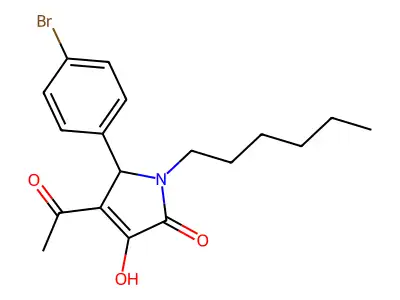 3-acetyl-2-(4-bromophenyl)-1-hexyl-4-hydroxy-2H-pyrrol-5-one structure