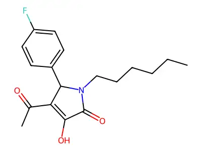 3-acetyl-2-(4-fluorophenyl)-1-hexyl-4-hydroxy-2H-pyrrol-5-one structure