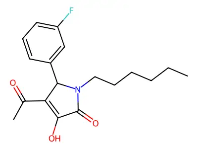 3-acetyl-2-(3-fluorophenyl)-1-hexyl-4-hydroxy-2H-pyrrol-5-one structure