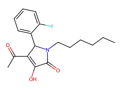 3-acetyl-2-(2-fluorophenyl)-1-hexyl-4-hydroxy-2H-pyrrol-5-one structure