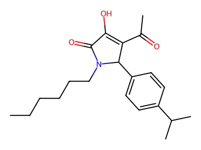 3-acetyl-1-hexyl-4-hydroxy-2-(4-propan-2-ylphenyl)-2H-pyrrol-5-one structure